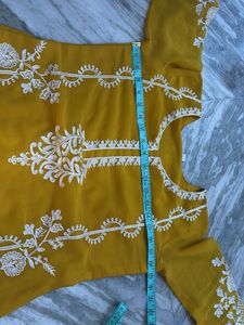 Mustard Yellow Embroidered Kurta