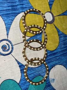 Set of 3 Gold Tone & Pearl Bangles