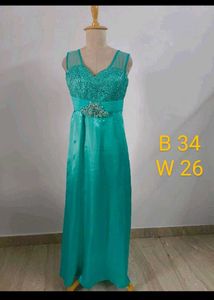Stunning Teal Embellished Maxi Dress