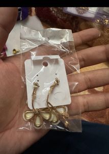 Elegant Flower Hoop Earrings Unused