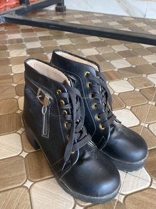 Stylish Black Leather Ankle Boots