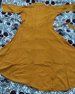 Elegant Mustard Kurta with Embellishments