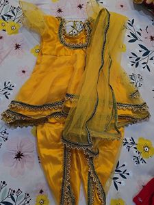 Kids Yellow Krishna Dress