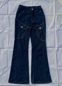 Flared Dark Wash Denim Jeans