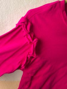 Pink Ruffle Sleeve Top