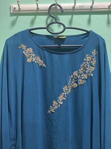 Elegant Teal Kurta with Embellishments
