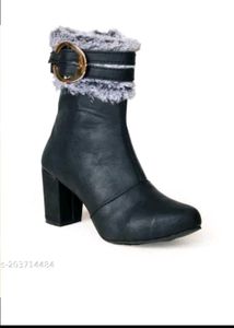 Stylish Black Faux Leather Boots
