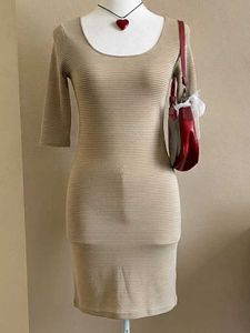 striped crew neck dress