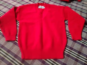 Red V-Neck Sweater