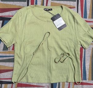 Ribbed Tie-Waist Top