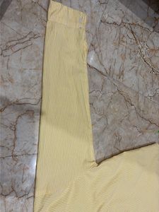 Zara Slightly Cropped Striped Yellow Shirt