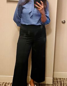 Black Wide Leg Cropped Pants