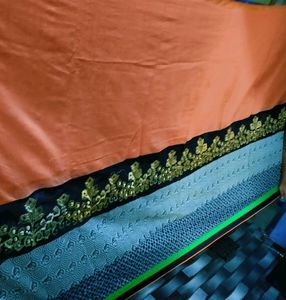 FREE DELIVERY 🥳 Designer Orange Green Mix Saree