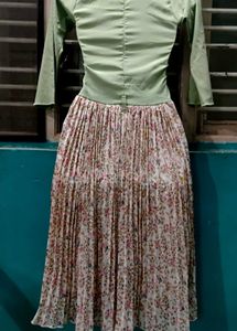 stylish green floral maxi dress