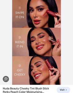 HUDA BEAUTY Cheeky Tint Blush Stick “CORAL CUTIE”