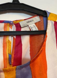 Forever 21 Vibrant Striped Sleeveless Top