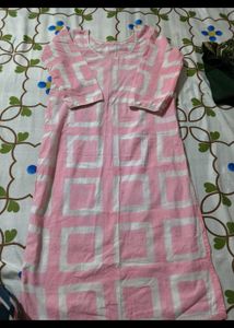 Pink Geometric Print Kurta