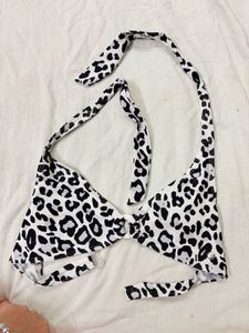 Leopard Print Halter Bikini Top