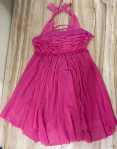 Pink Halter Neck Ruffled
