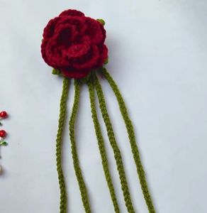 Handmade Crochet Rose Hair Clip