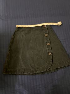 Denim A-Line Button Skirt