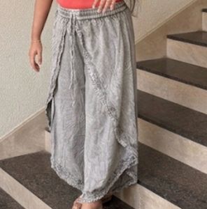 Boho Embroidered Palazzo Pants