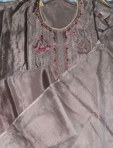 Embroidered Suit Set with Dupatta