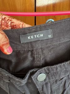 ketch Black cotton trouser-34