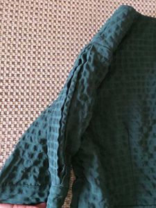 Stylish Teal Textured Midi Dress
