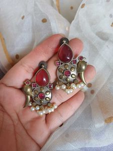Brass dual Bird Earrings