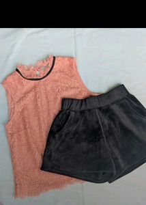 Peach Lace Tank Top