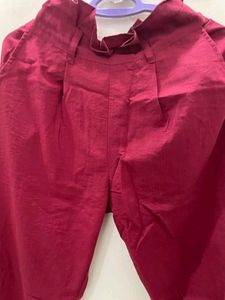 Mehroon High Waist Trouser