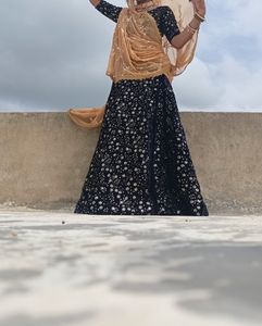 Stunning Black Sequined Lehenga Choli Set