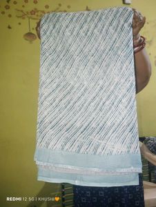 Elegant Blue Saree with Unique Pattern
