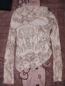 Graphic Print Long Sleeve Top