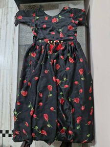 Front Open Rose Printed Kurti