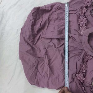 Purple Cold 34,36👗 Shoulder Lace Trim Top