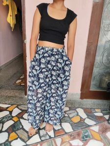 Floral Print Wide-Leg Palazzo Pant