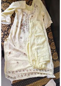 Beautiful Yellow Embroidered Kurta Set