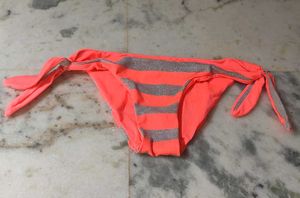 Orange & Silver Striped Bikini Bottom