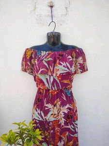 Boho Off-Shoulder Floral Maxi Dress