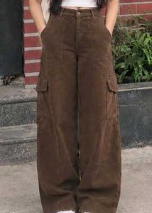 Brown Corduroy Cargo Pants