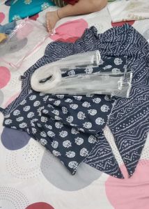 Elegant Navy Blue Kurta Set with Dupatta