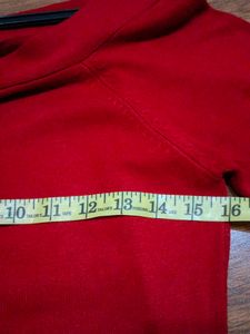 Red Knit Top with Chic Detail