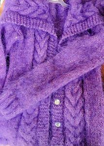 purple knit cardigan