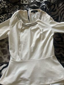 Elegant Embellished Peplum Blouse