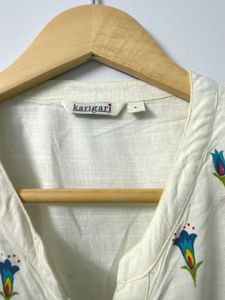 -**Sale**Cream Printed Kurta