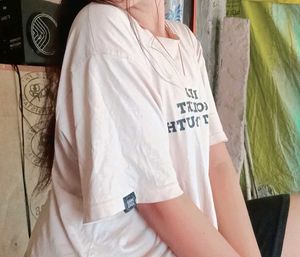 White Oversized Cotton T-Shirt for Women | Trendy