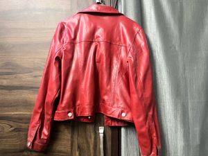 Red Faux Leather Jacket