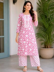 Charming 3  Floral Kurta Set